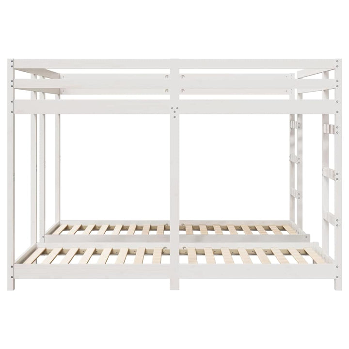Trippel køjesengramme Hvid 200 x 200 cm Massiv fyrretræ