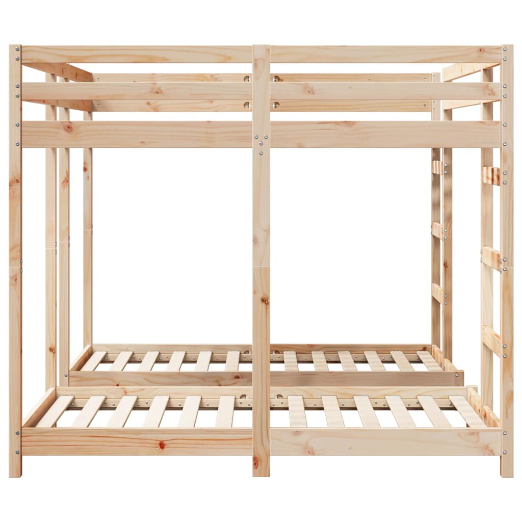 Trippel køjesengramme Brun 160 x 200 cm Massiv fyrretræ