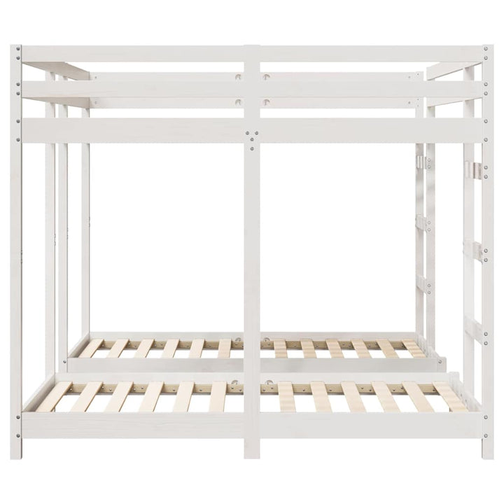 Trippel køjesengramme Hvid 160 x 200 cm Massiv fyrretræ