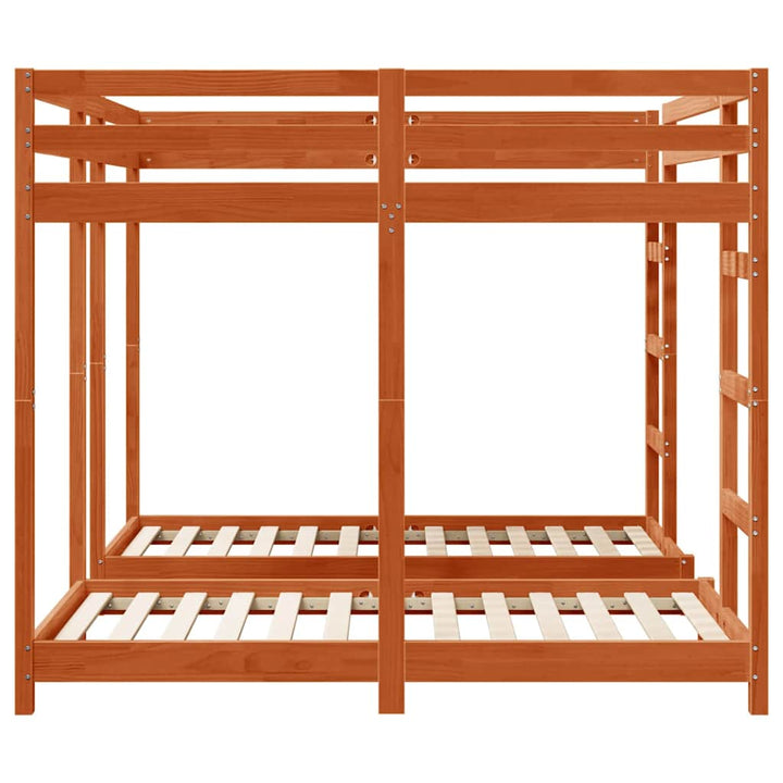 Trippel køjesengramme Gyldenbrun 160 x 200 cm Massiv fyrretræ