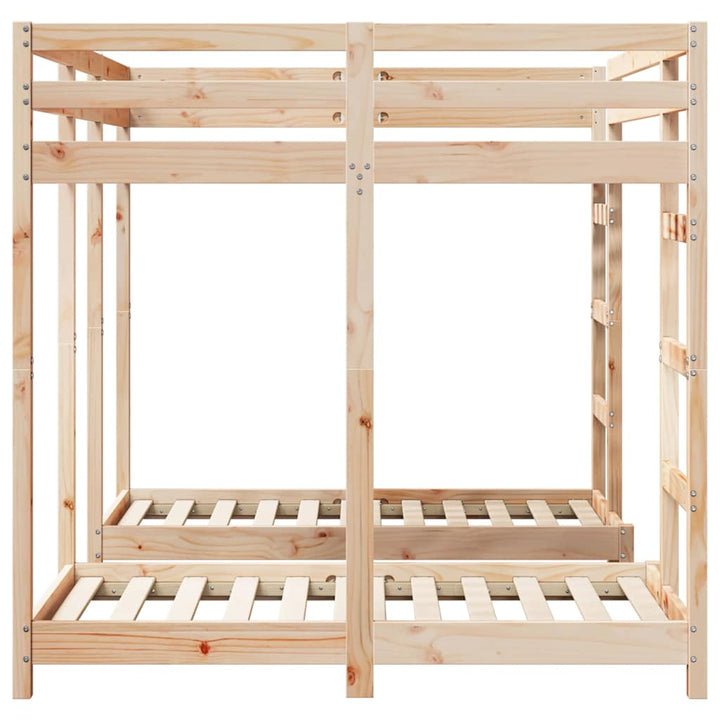 Trippel køjesengramme Brun 140 x 200 cm Massiv fyrretræ
