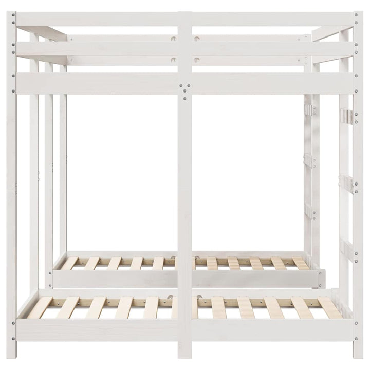 Trippel køjesengramme Hvid 140 x 200 cm Massiv fyrretræ