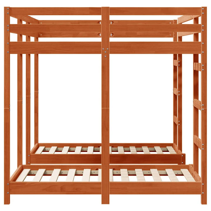 Trippel køjesengramme Gyldenbrun 140 x 200 cm Massiv fyrretræ
