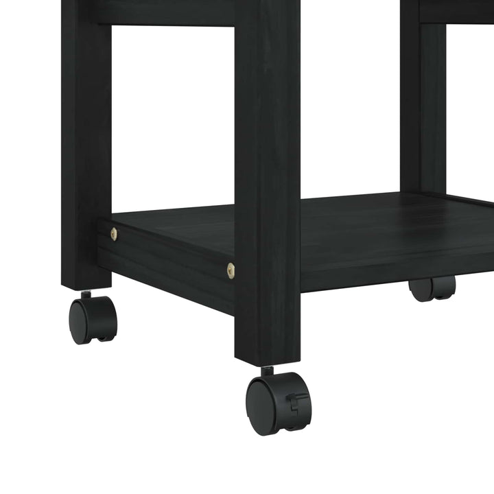 Køkkenvogn MONZA Sort 48 x 40 x 88,5 cm Massivt fyrretræ