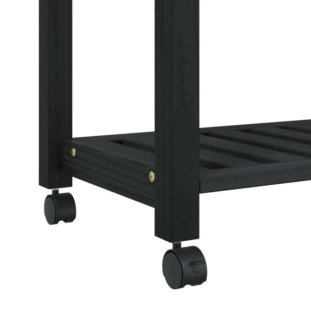 Køkkenvogn MONZA Sort 60 x 40 x 88,5 cm Massivt fyrretræ