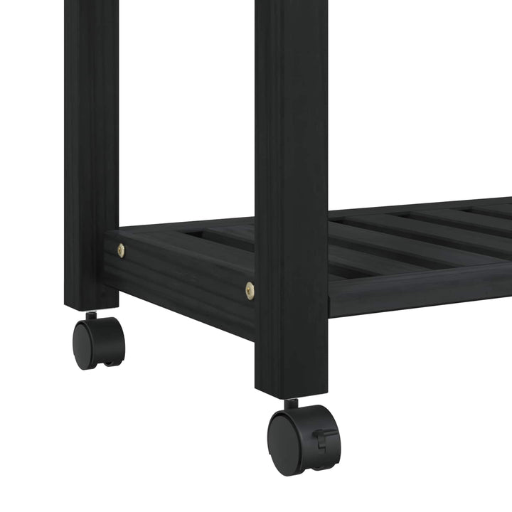 Køkkenvogn MONZA Sort 60 x 40 x 88,5 cm Massivt fyrretræ