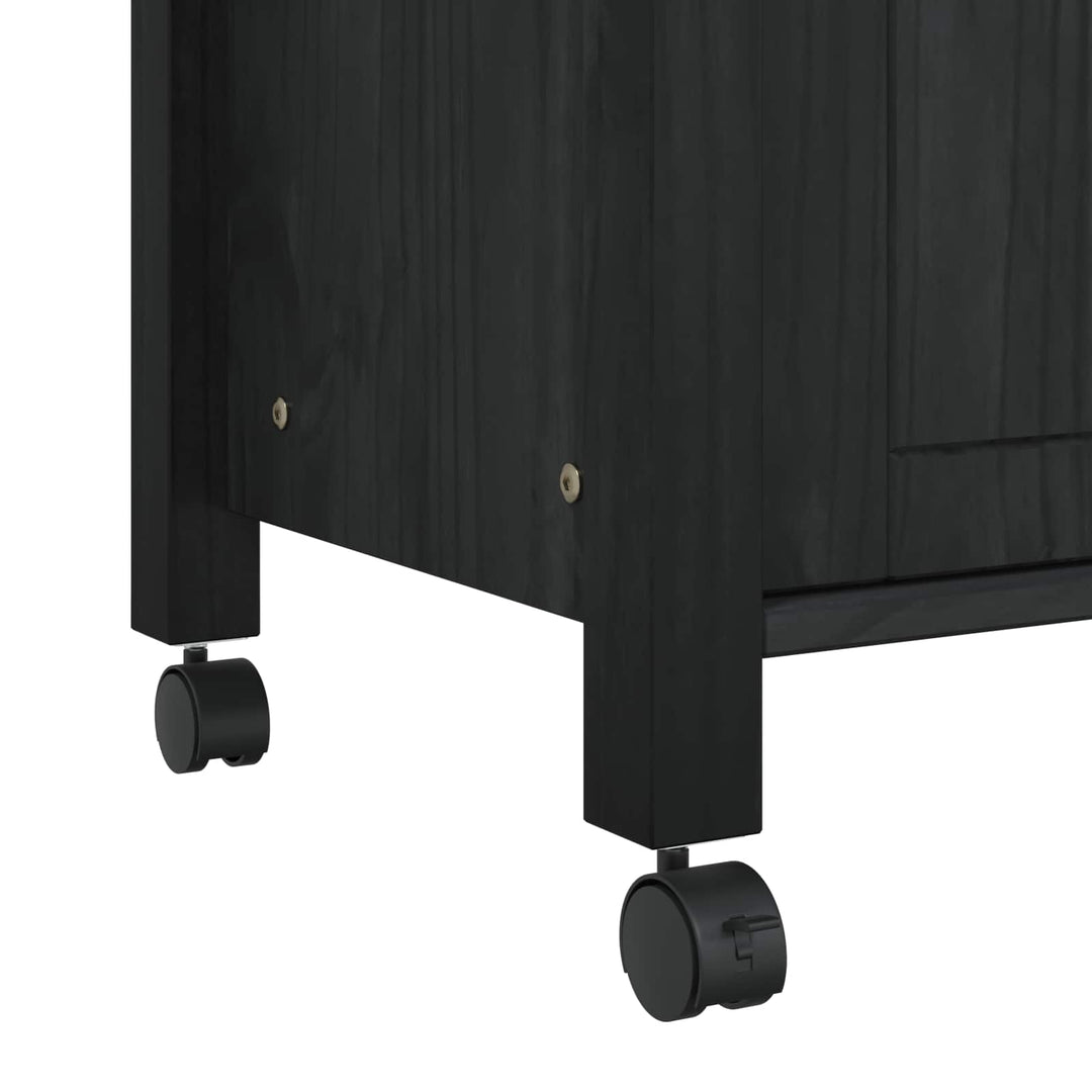 Køkkenvogn MONZA Sort 60 x 40 x 88,5 cm Massivt fyrretræ