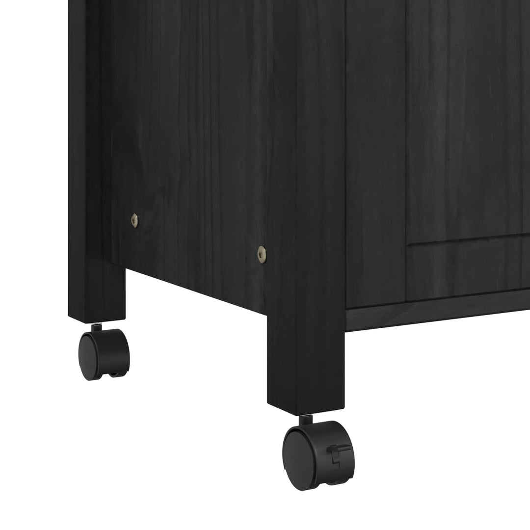 Køkkenvogn MONZA Sort 84 x 40 x 88,5 cm Massivt fyrretræ
