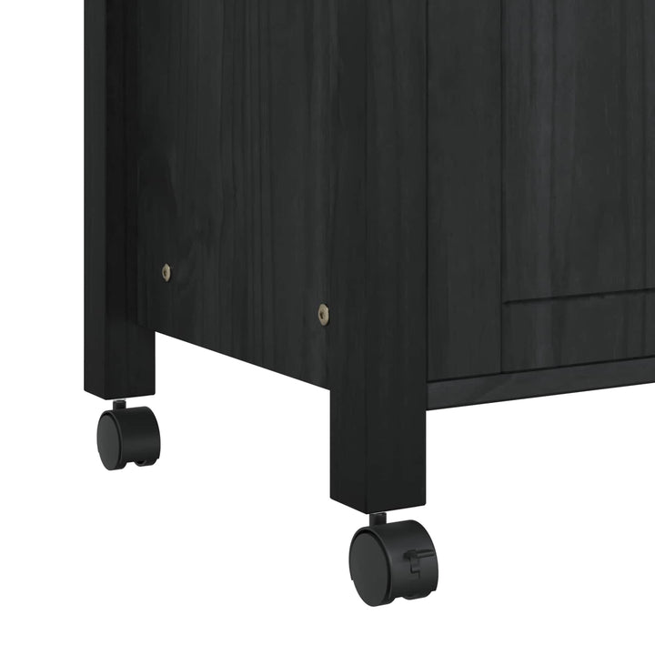 Køkkenvogn MONZA Sort 84 x 40 x 88,5 cm Massivt fyrretræ