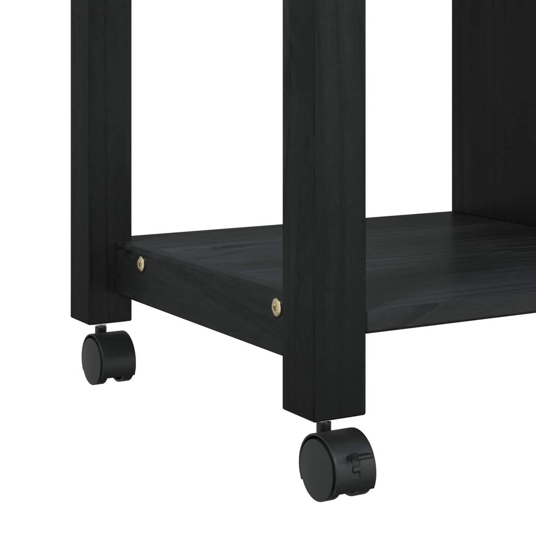 Køkkenvogn MONZA Sort 84 x 40 x 88,5 cm Massivt fyrretræ