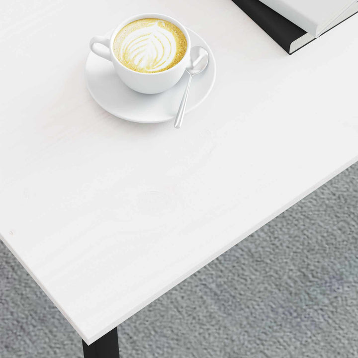 Sofabord Hvid 100 x 50 x 45 cm Massiv fyrretræ
