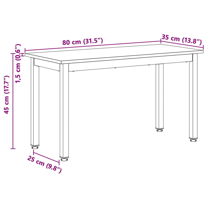 bænk Hvid 80 x 35 x 45 cm Massiv fyrretræ