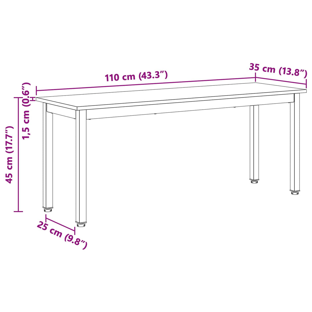 bænk Hvid 110 x 35 x 45 cm Massiv fyrretræ