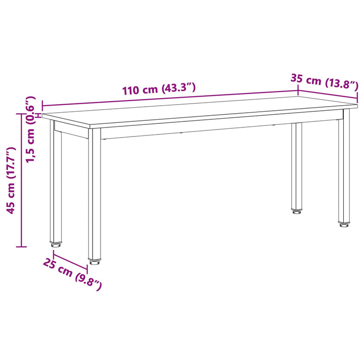 bænk Hvid 110 x 35 x 45 cm Massiv fyrretræ