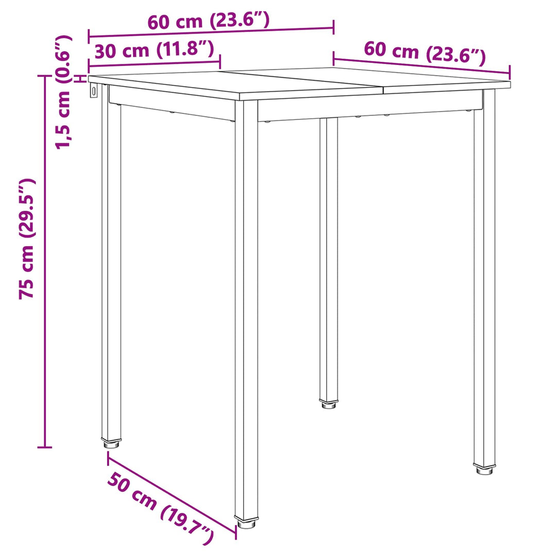 Spisebord Hvid 60 x 60 x 75 cm Massiv fyrretræ