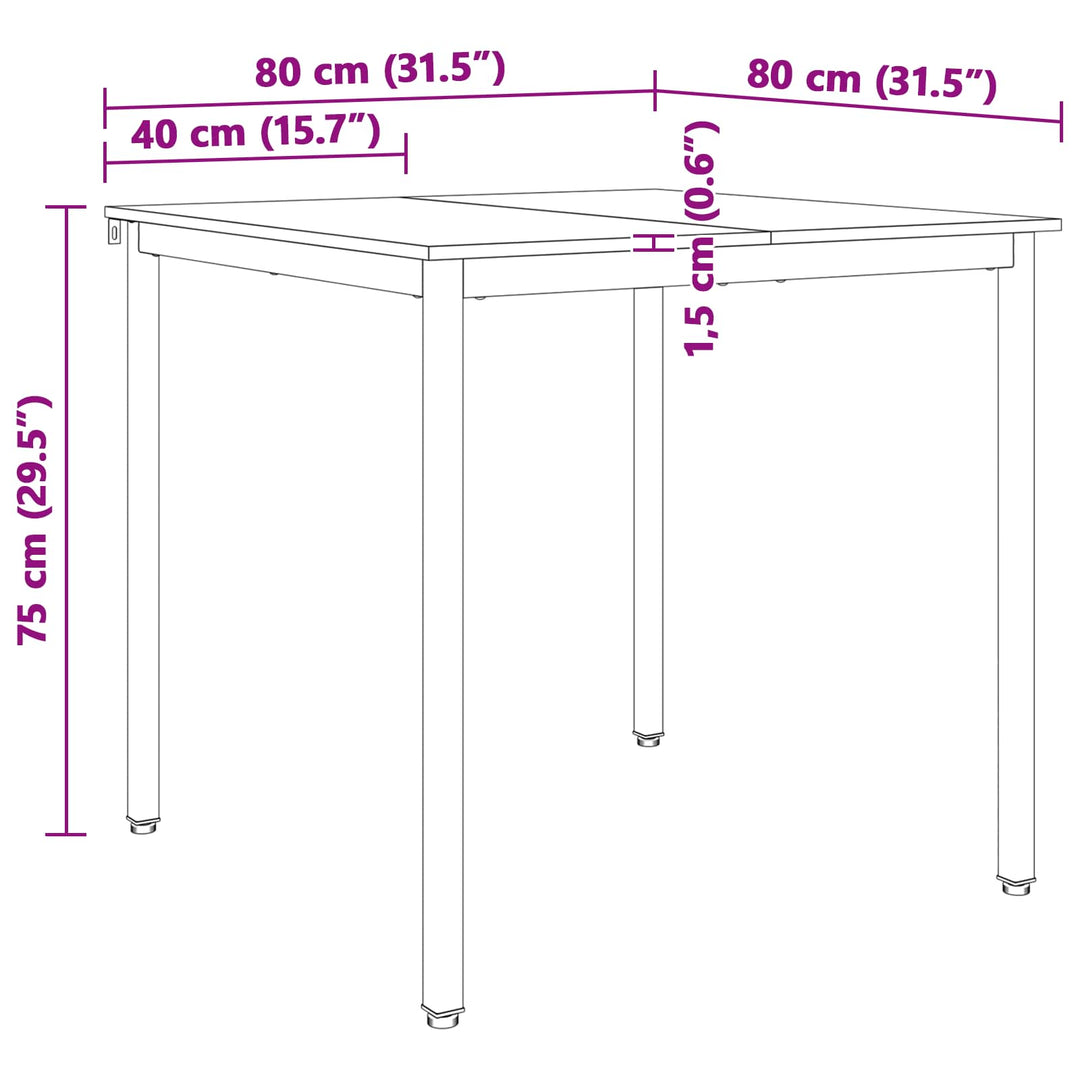 Spisebord Hvid 80 x 80 x 75 cm Massiv fyrretræ