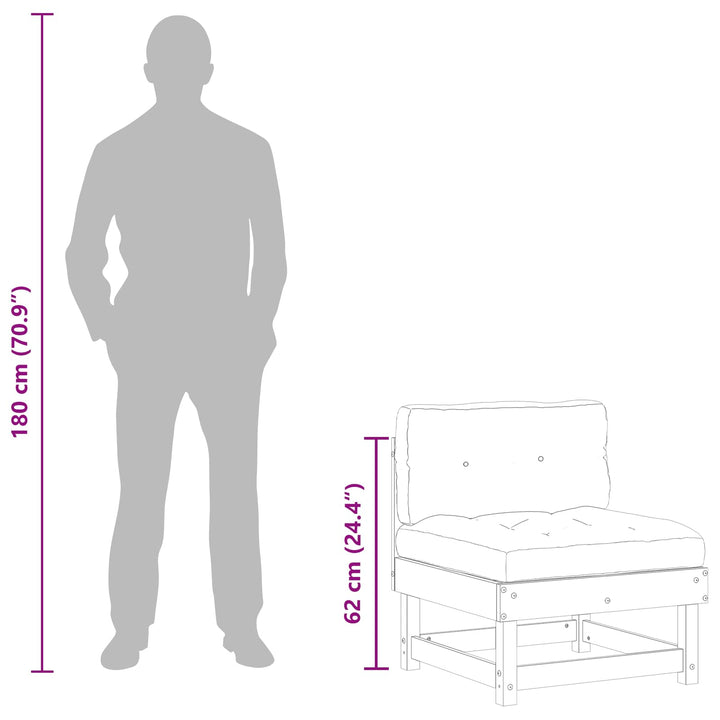 Have Mellem Sofa Massivt fyrretræ VoksBrun