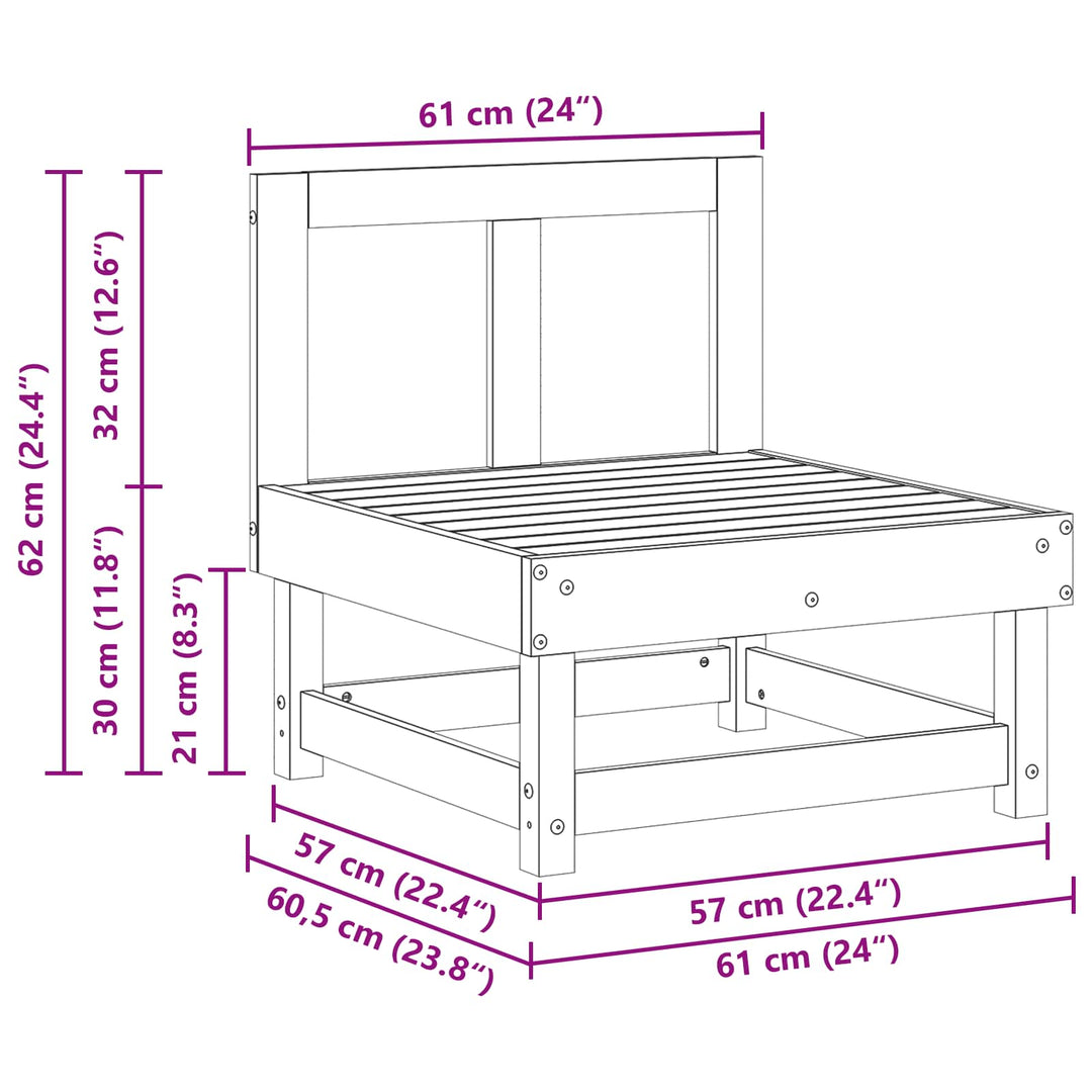 Have Mellem Sofa Massivt fyrretræ VoksBrun