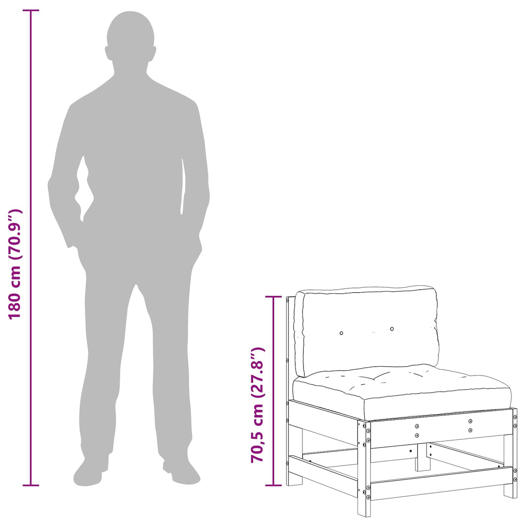 Have Mellem Sofa Massivt fyrretræ Voksbrun