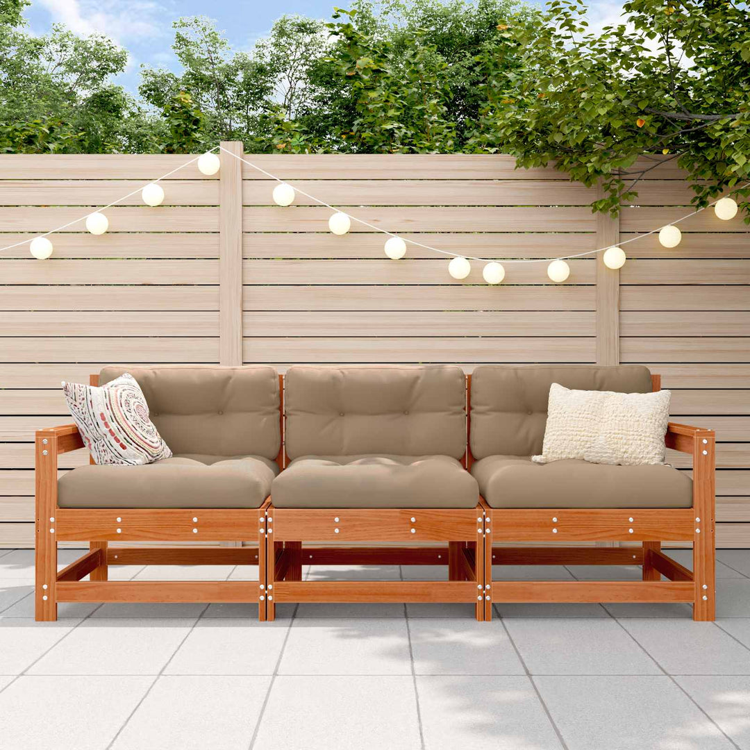 Sektionel sofa enheder 3 Stk VoksBrun Massivt fyrretræ