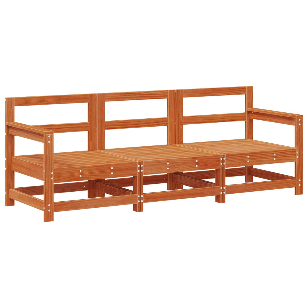 Sektionel sofa enheder 3 Stk VoksBrun Massivt fyrretræ