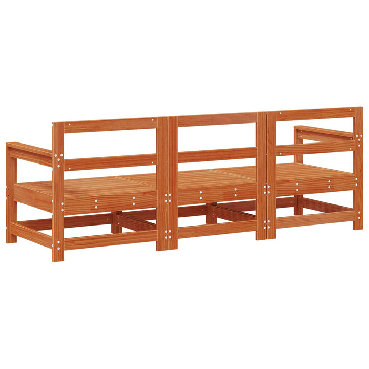 Sektionel sofa enheder 3 Stk VoksBrun Massivt fyrretræ