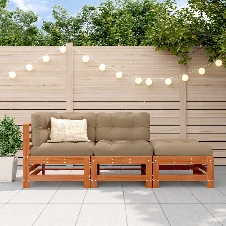 Sektionel sofa enheder 3 Stk VoksBrun Massivt fyrretræ