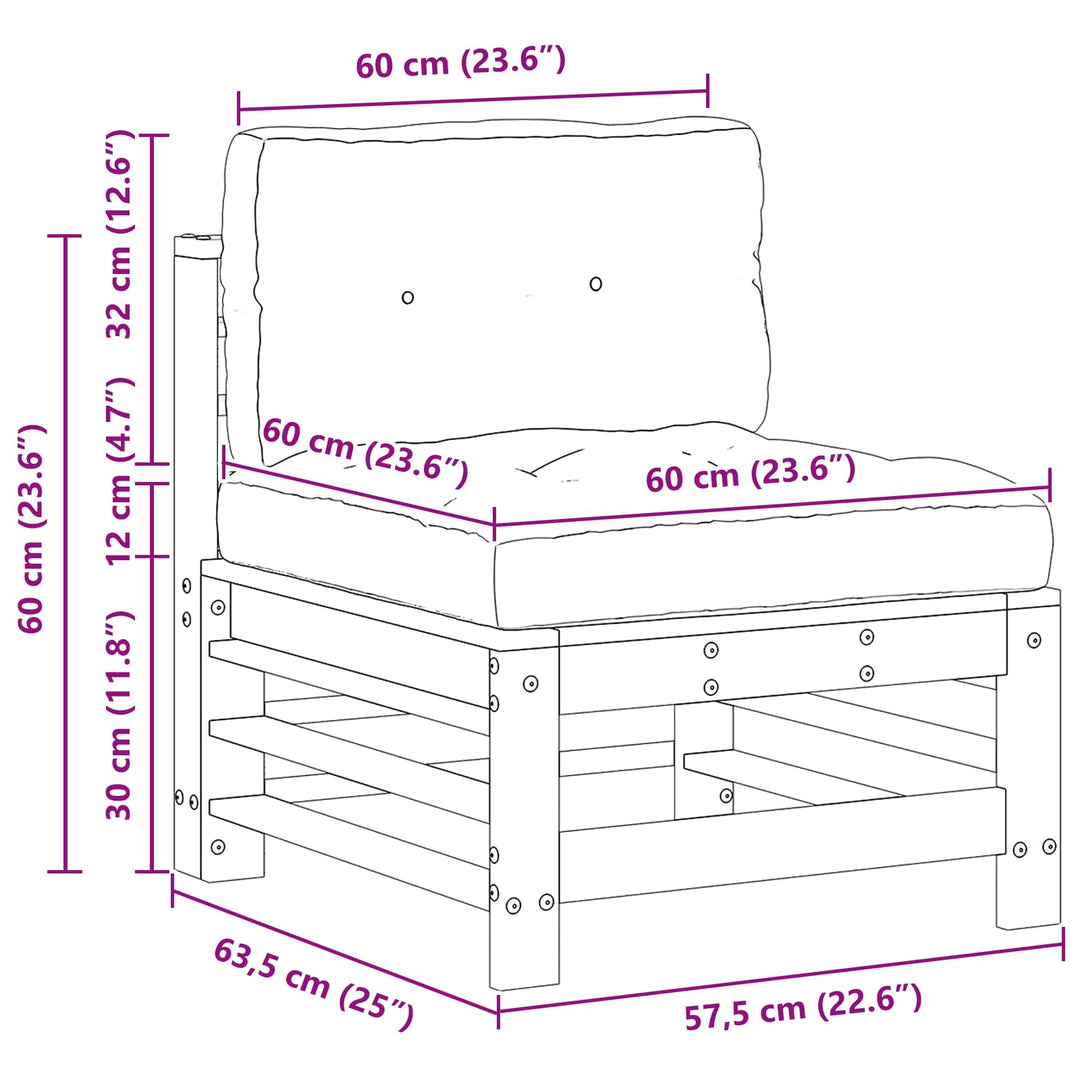 Have Mellem Sofa Massivt fyrretræ VoksBrun