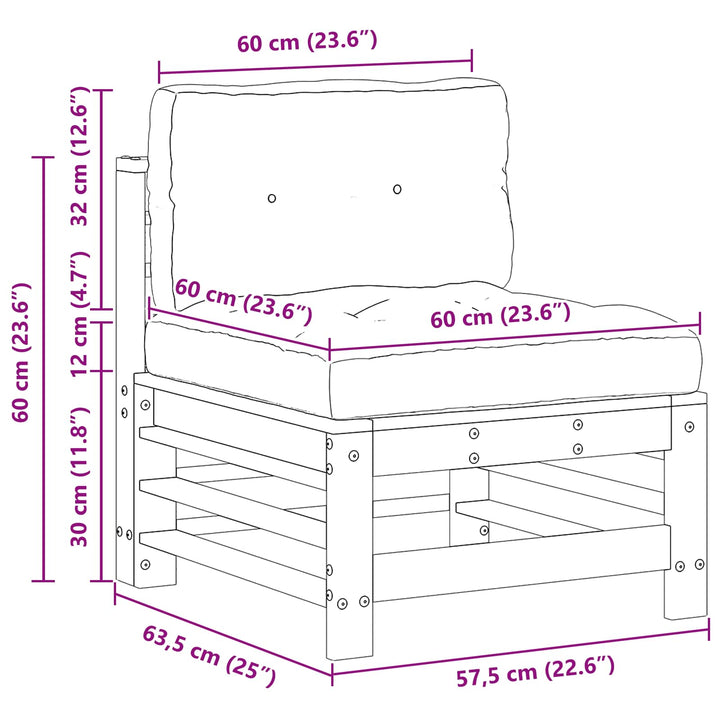 Have Mellem Sofa Massivt fyrretræ VoksBrun