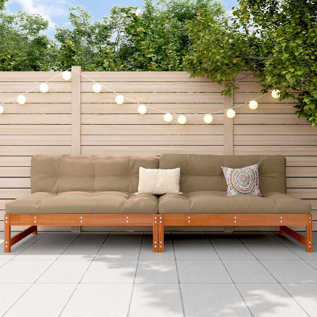 Have Mellem Sofa Massivt fyrretræ VoksBrun 240 x 84 x 70 cm
