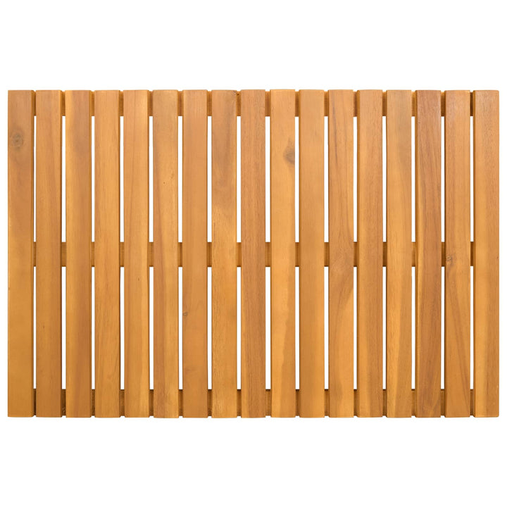 Bademåtte Ensfarvet Brun 60 x 40 cm Massivt Akacietræ