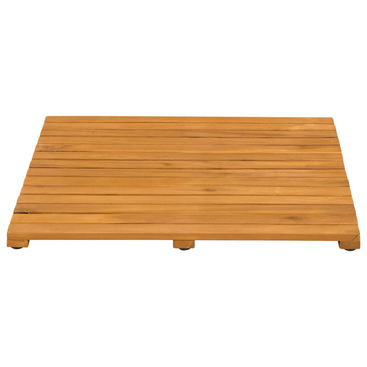 Bademåtte Ensfarvet Brun 50 x 50 cm Massivt Akacietræ