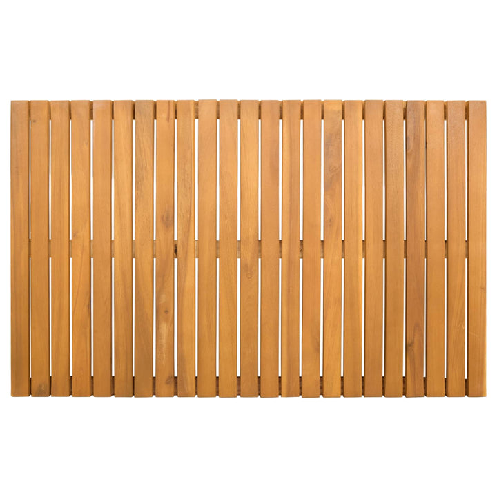 Bademåtte Ensfarvet Brun 80 x 50 cm Massivt Akacietræ