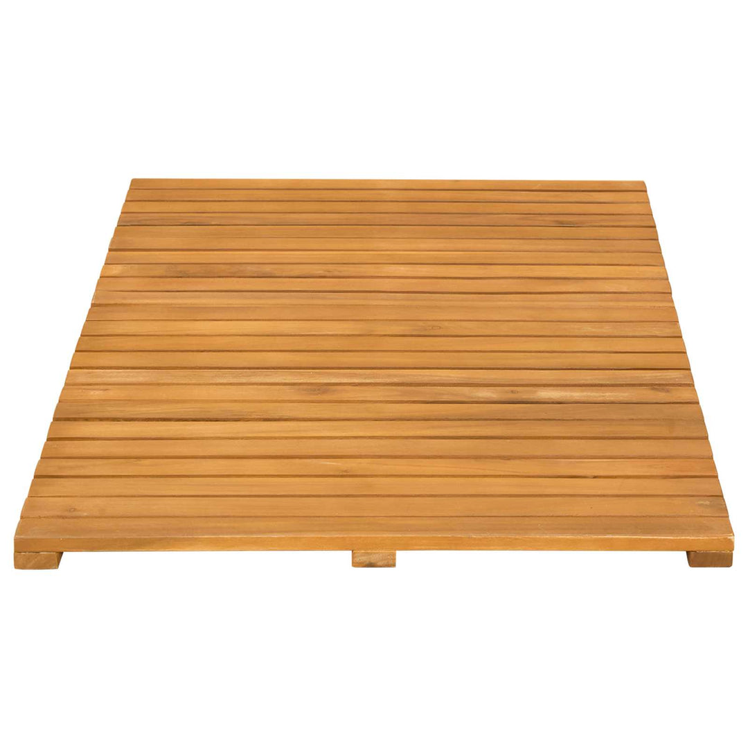 Bademåtte Ensfarvet Brun 80 x 50 cm Massivt Akacietræ