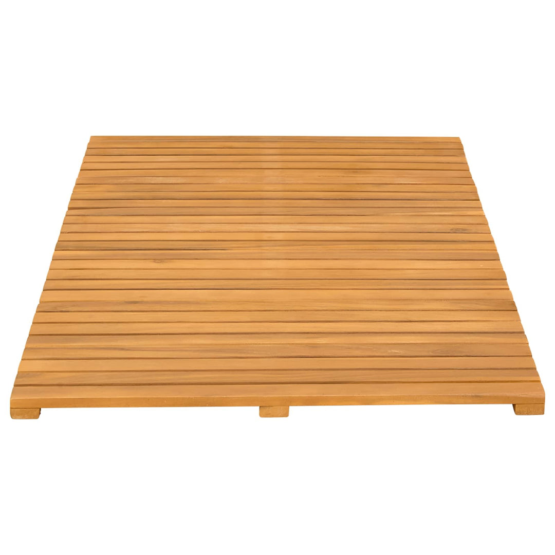 Bademåtte Ensfarvet Brun 100 x 55 cm Massivt Akacietræ