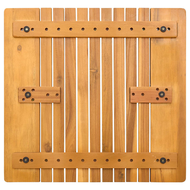Bademåtte Ensfarvet Brun 52 x 50 cm Massivt Akacietræ