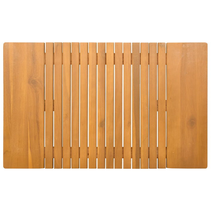 Bademåtte Ensfarvet Brun 81 x 50 cm Massivt Akacietræ