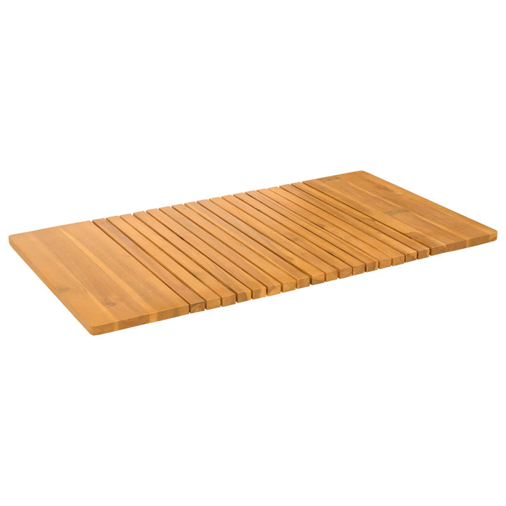 Bademåtte Ensfarvet Brun 100 x 55 cm Massivt Akacietræ