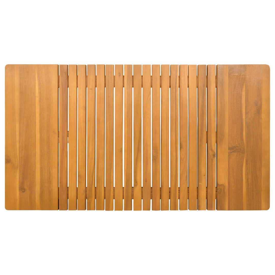 Bademåtte Ensfarvet Brun 100 x 55 cm Massivt Akacietræ