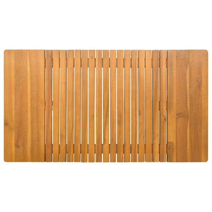 Bademåtte Ensfarvet Brun 100 x 55 cm Massivt Akacietræ