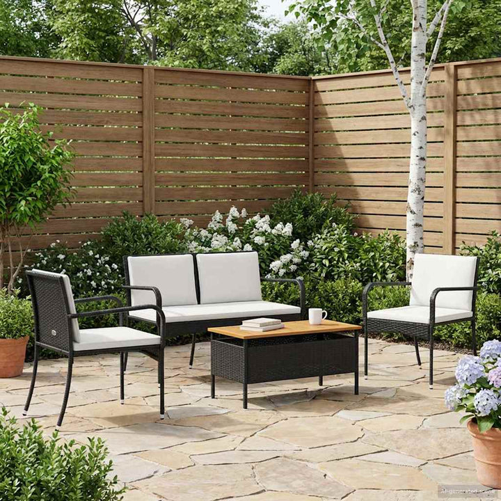 Have sæt Sort polyrattan