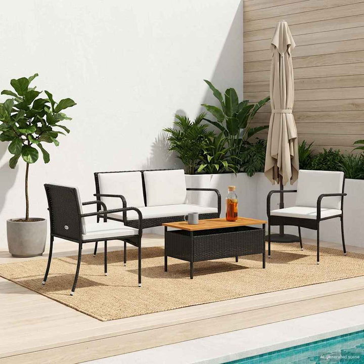 Have sæt Sort polyrattan