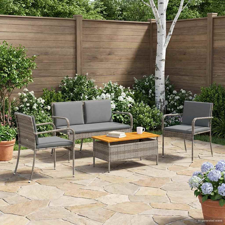 Have sæt Grå polyrattan