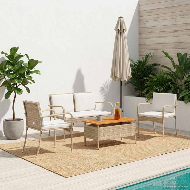 Have sæt Beige polyrattan