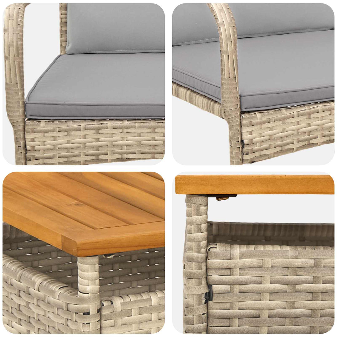 Have sæt Beige polyrattan
