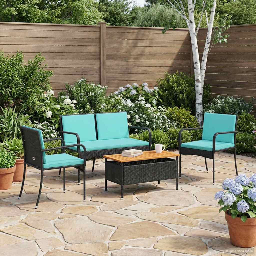 Have sæt Sort polyrattan