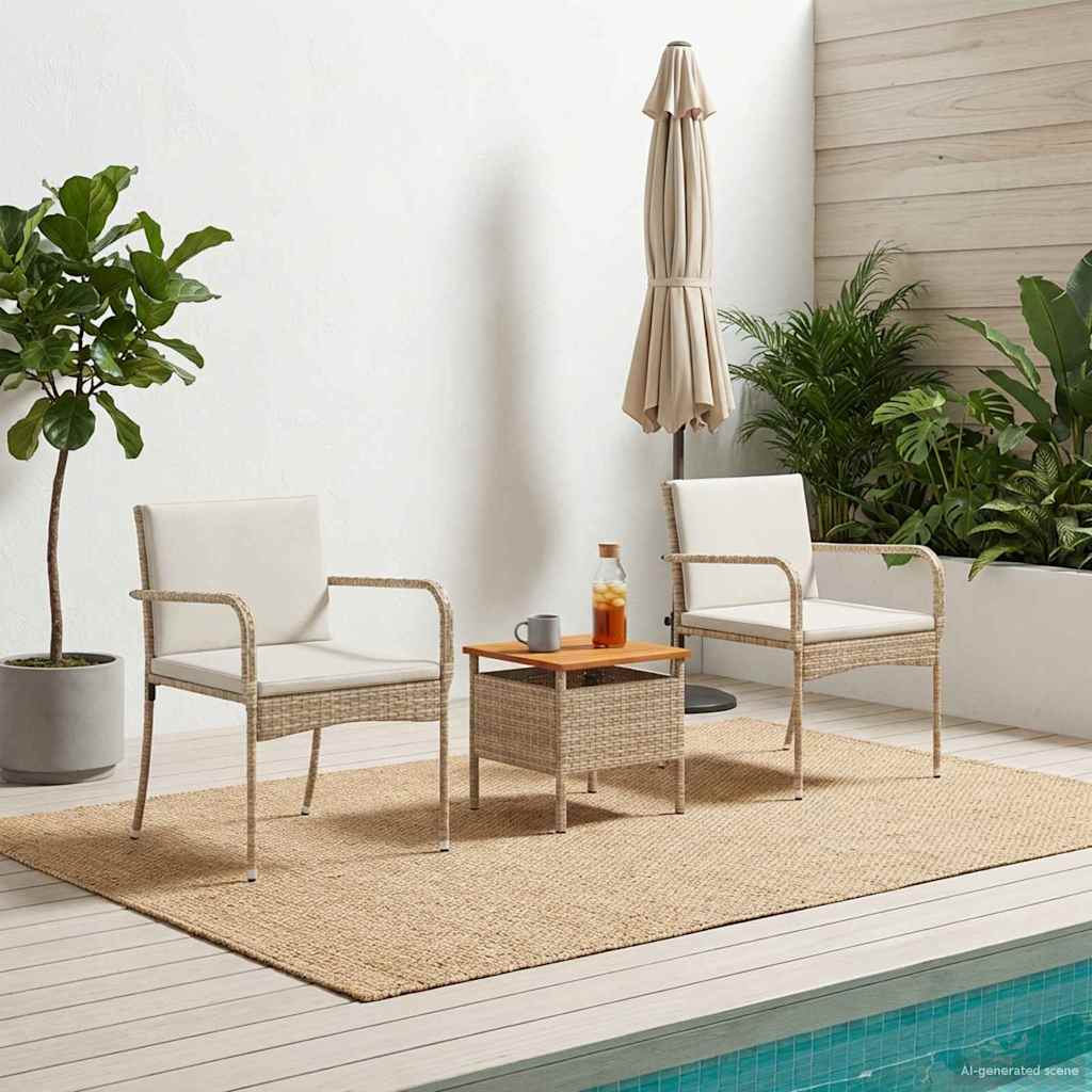Have sæt Beige polyrattan
