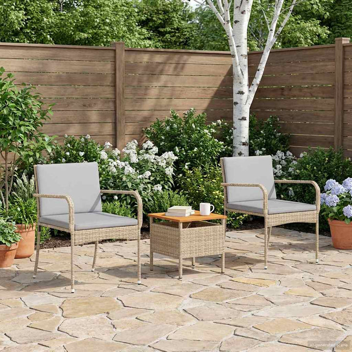 Have sæt Beige polyrattan