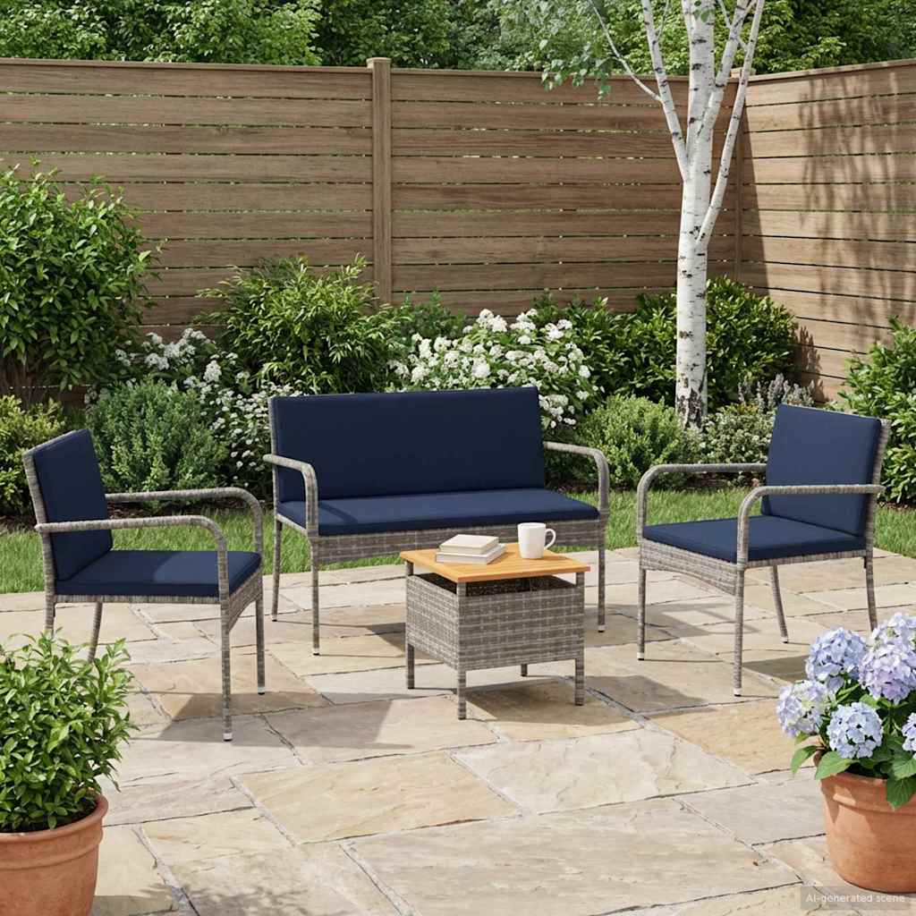 Have sæt Grå polyrattan