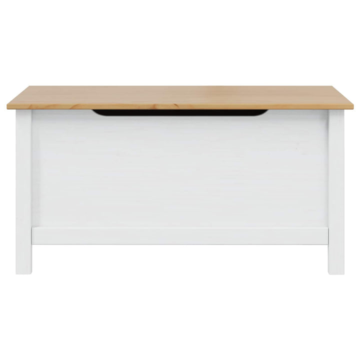 Opbevaringskasse HILL Hvid og honningbrun 90 x 40 x 45 cm